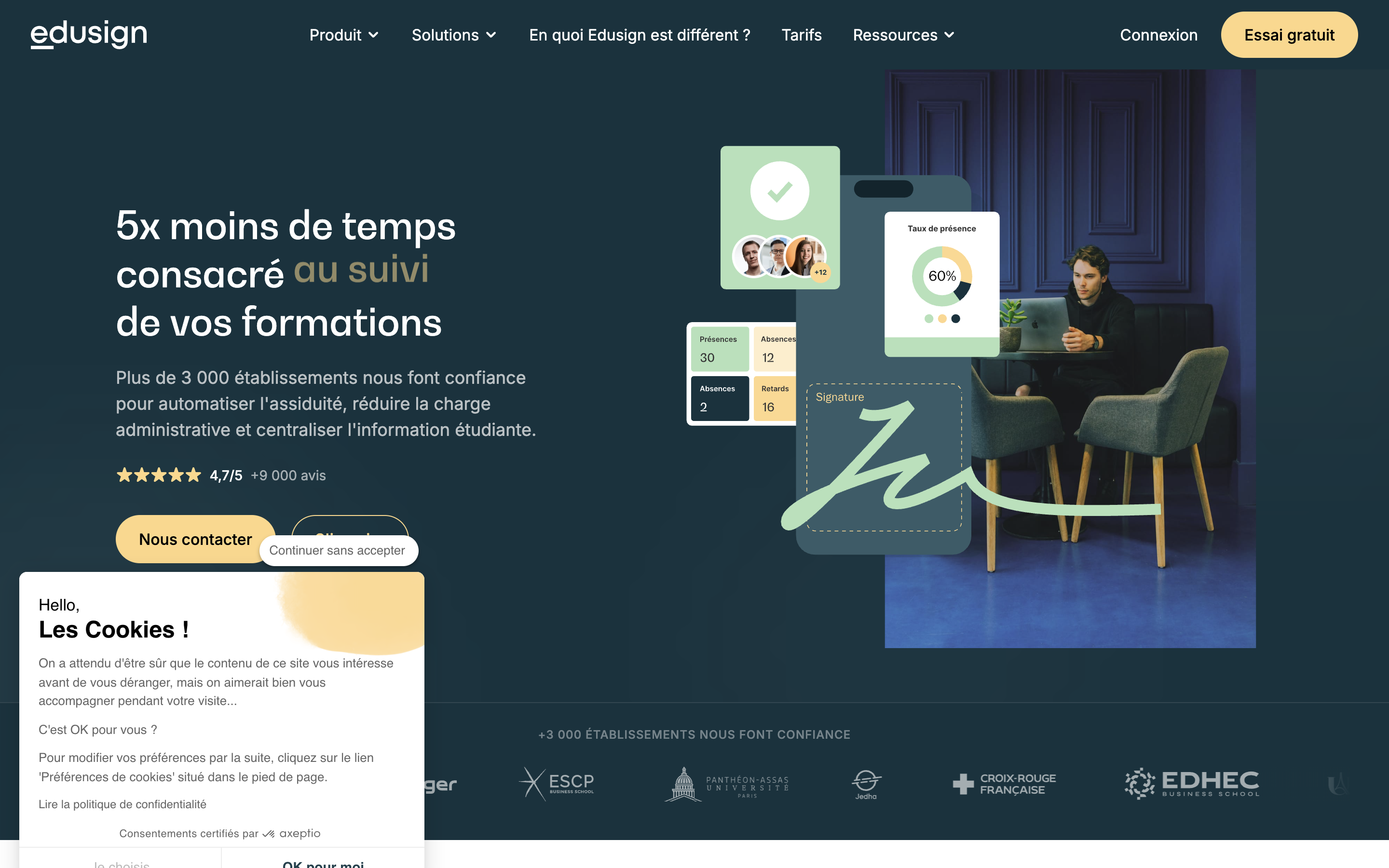 Edusign website capture