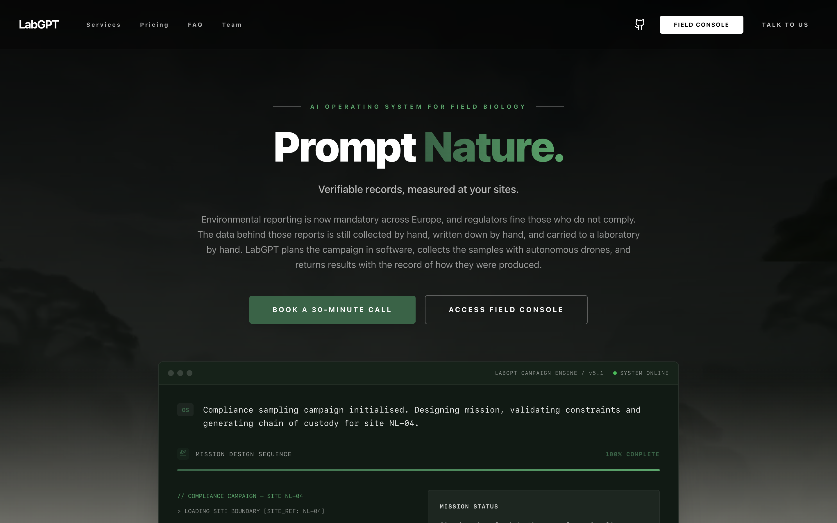 LabGPT website capture