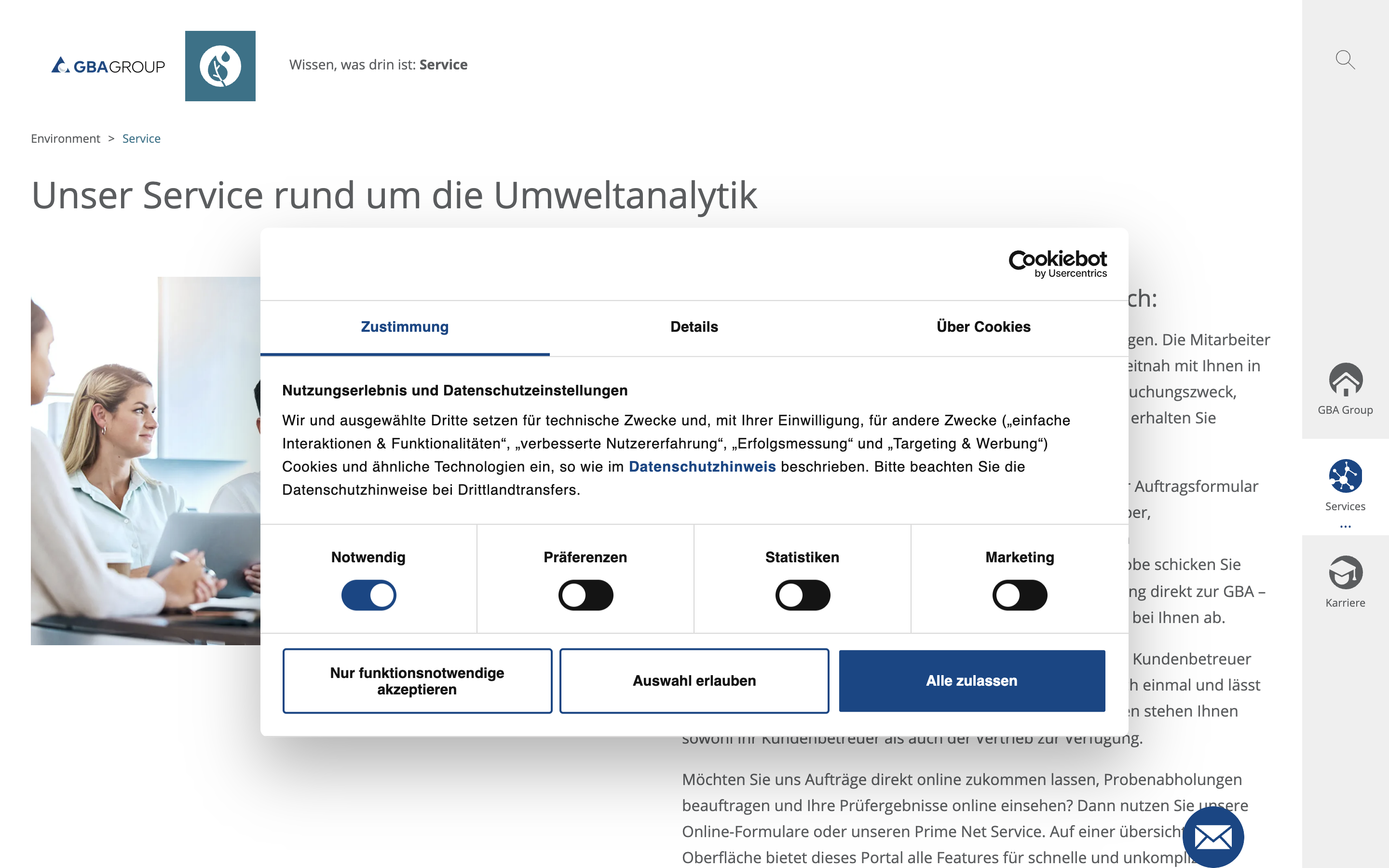 Captured Unser Service rund um die Umweltanalytik | GBA Group Environment