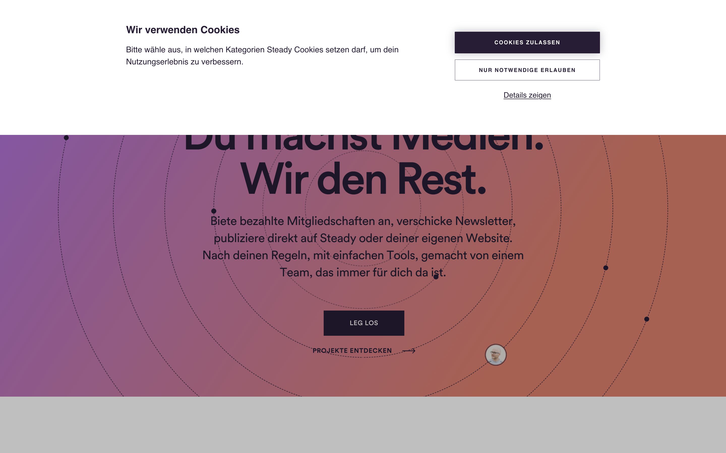 Captured Steady — Mitgliedschafts-Plattform für unabhängige Creator